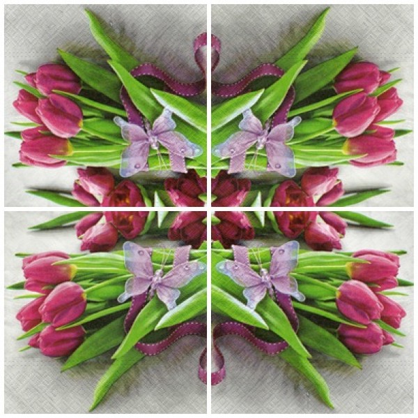 Szalvéta piros tulipán