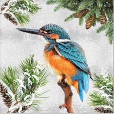 Kingfisher In Snow papírszalvéta