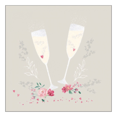 Champagne glasses grey papírszalvéta 33x33cm