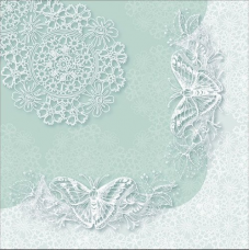 Butterfly Lace Aqua papírszalvéta 33x33cm