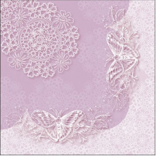 Butterfly Lace Lilac papírszalvéta 33x33cm