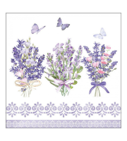 Lovely lavender white papírszalvéta 33x33cm